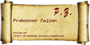 Probstner Zajzon névjegykártya